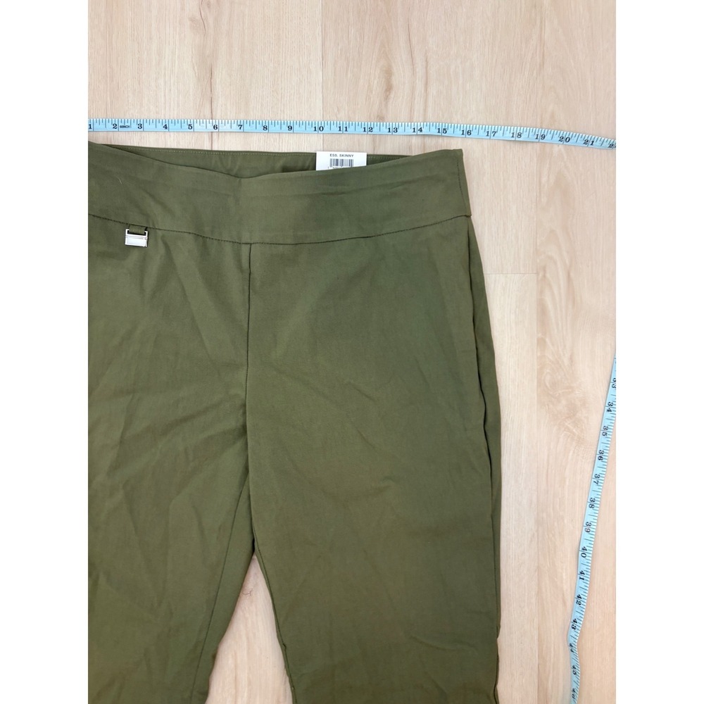 Alfani Skinny Pants Womens 12 Olive Green Tummy Control‎ Stretch Trousers Office - Picture 9 of 12